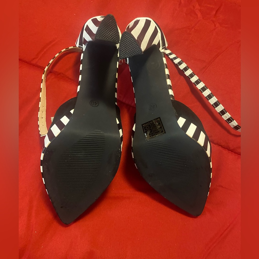 Chunky Heel Pointed Toe Color Block Waterproof Pl… - image 4